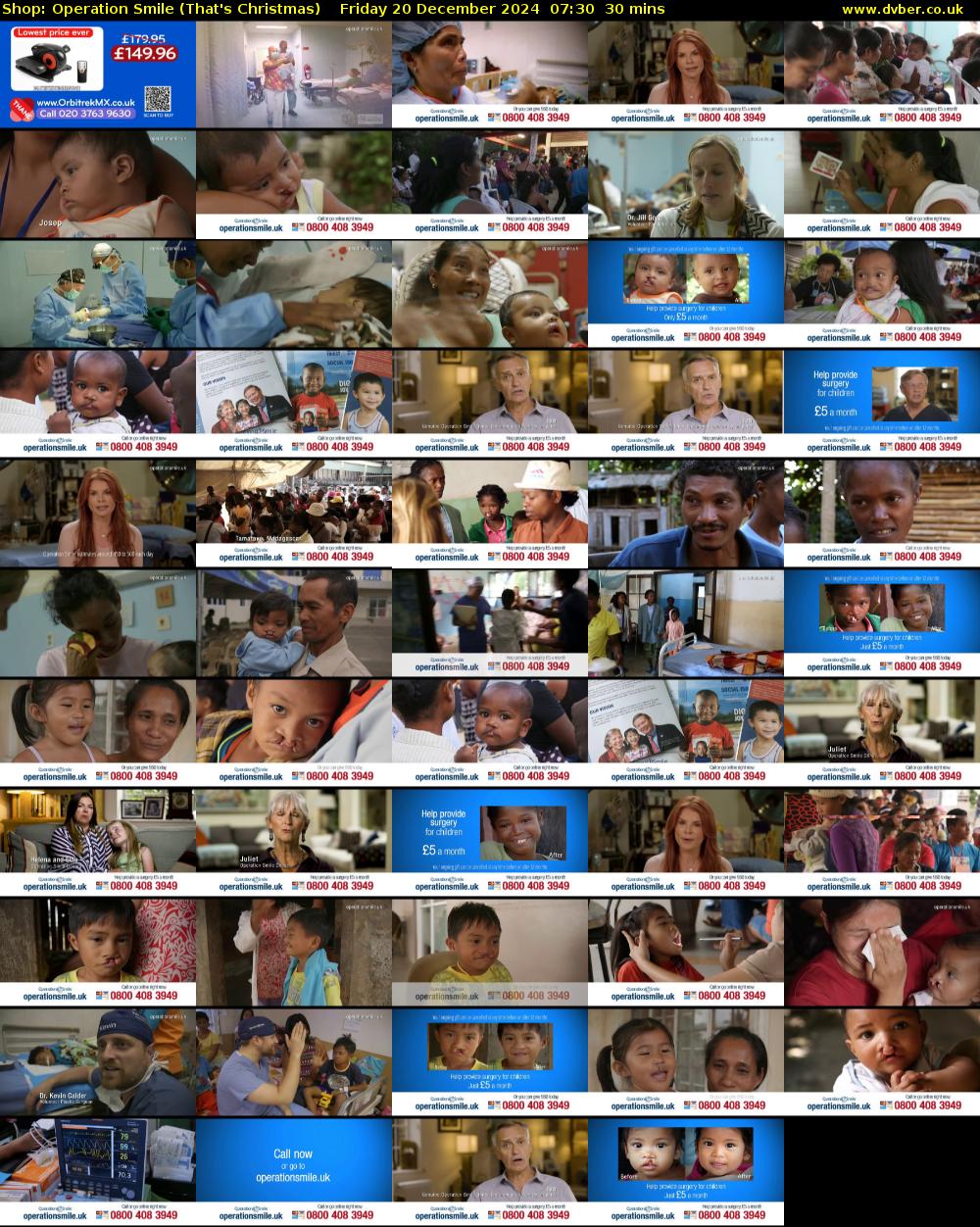 Shop: Operation Smile (That's Christmas) Friday 20 December 2024 07:30 - 08:00