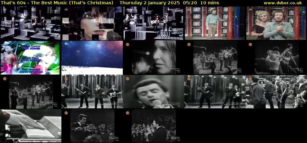 That's 60s - The Best Music (That's Christmas) Thursday 2 January 2025 05:20 - 05:30