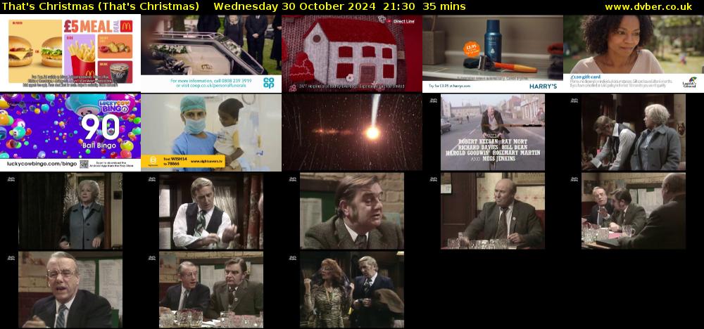 That's Christmas (That's Christmas) Wednesday 30 October 2024 21:30 - 22:05