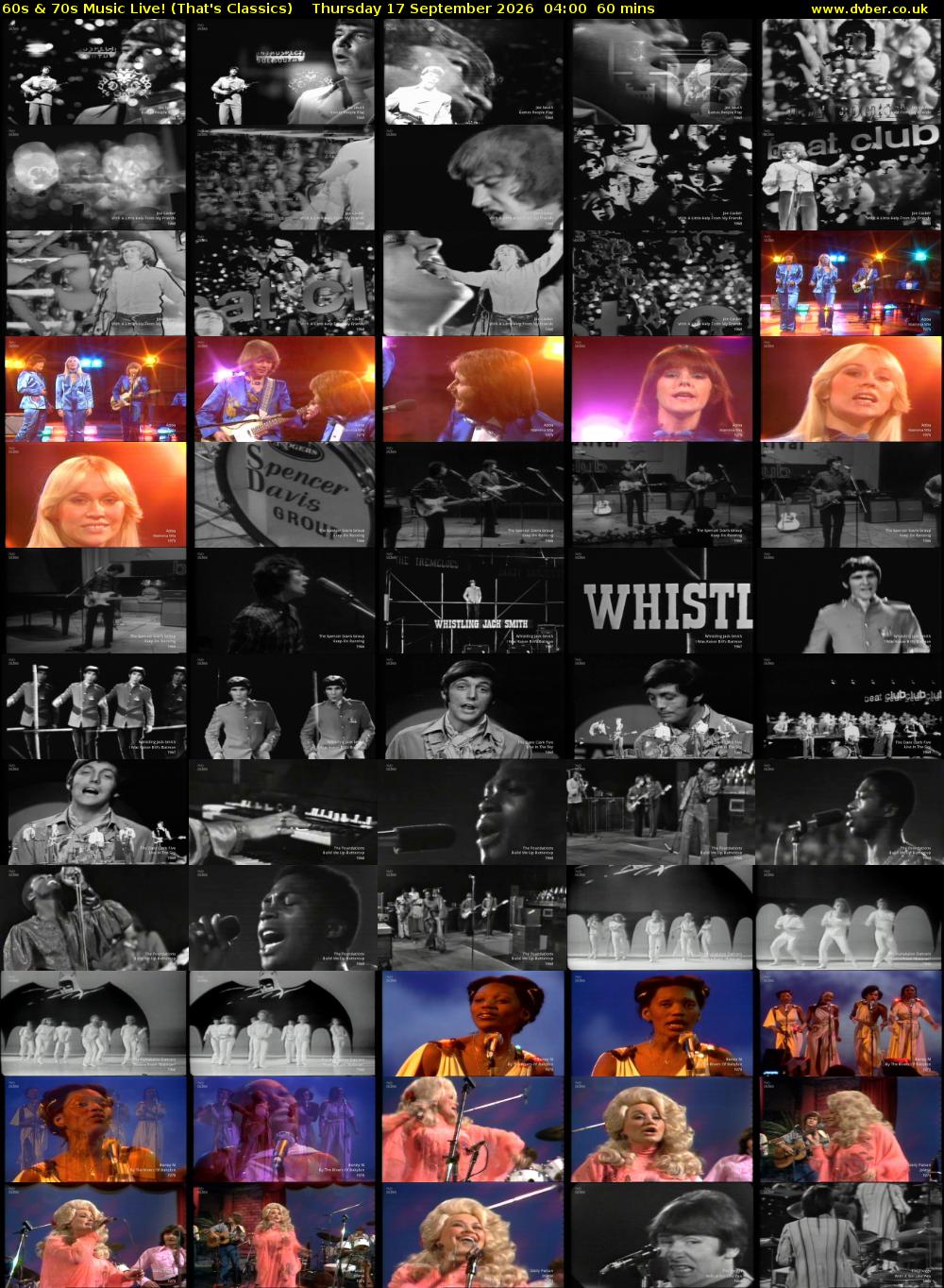 60s & 70s Music Live! (That's Classics) Thursday 17 September 2026 04:00 - 05:00