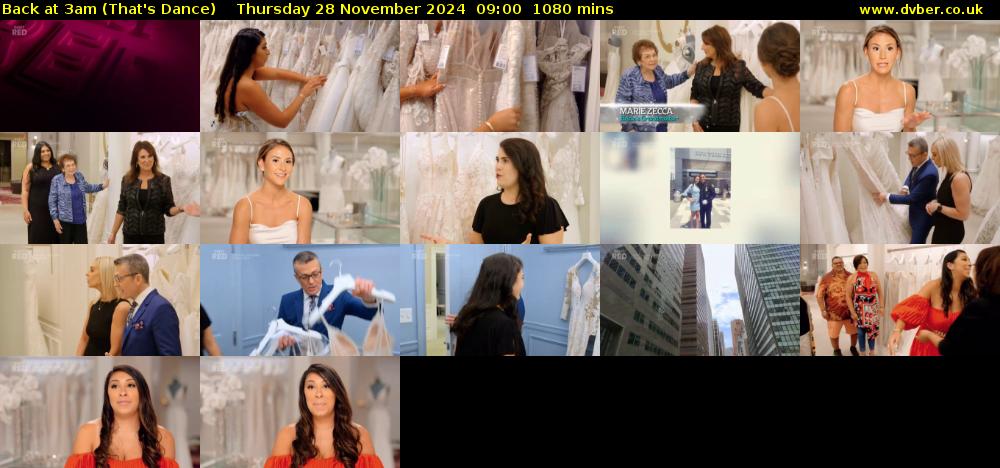 Back at 3am (That's Dance) Thursday 28 November 2024 09:00 - 03:00