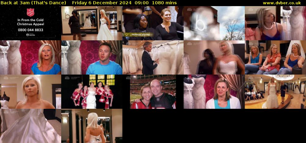 Back at 3am (That's Dance) Friday 6 December 2024 09:00 - 03:00