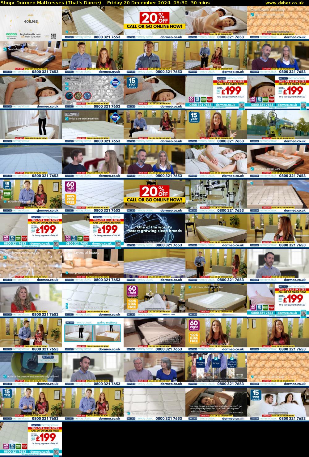 Shop: Dormeo Mattresses (That's Dance) Friday 20 December 2024 06:30 - 07:00