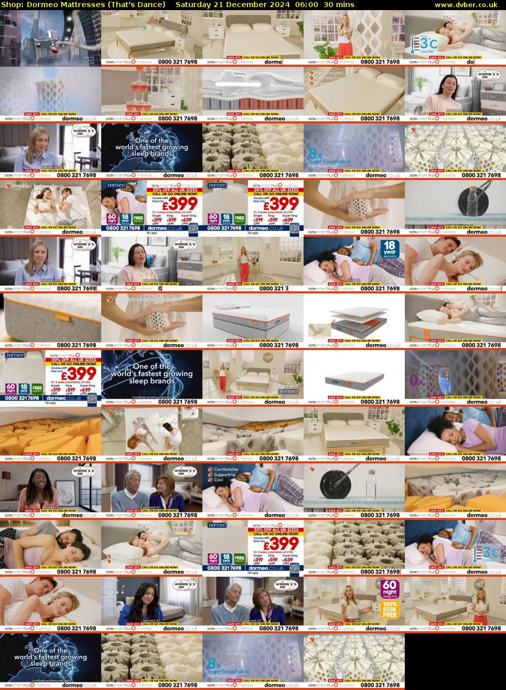 Shop: Dormeo Mattresses (That's Dance) Saturday 21 December 2024 06:00 - 06:30