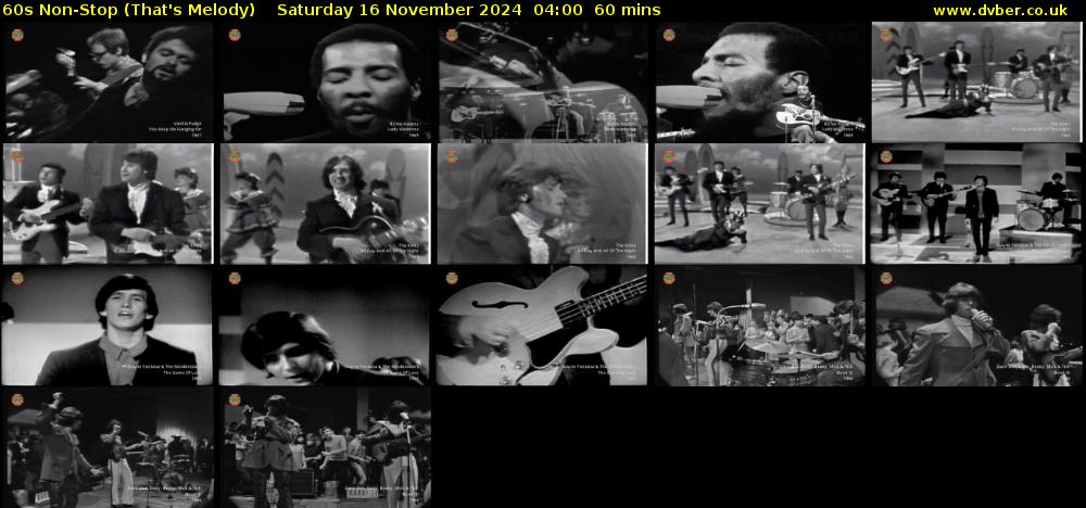60s Non-Stop (That's Melody) Saturday 16 November 2024 04:00 - 05:00