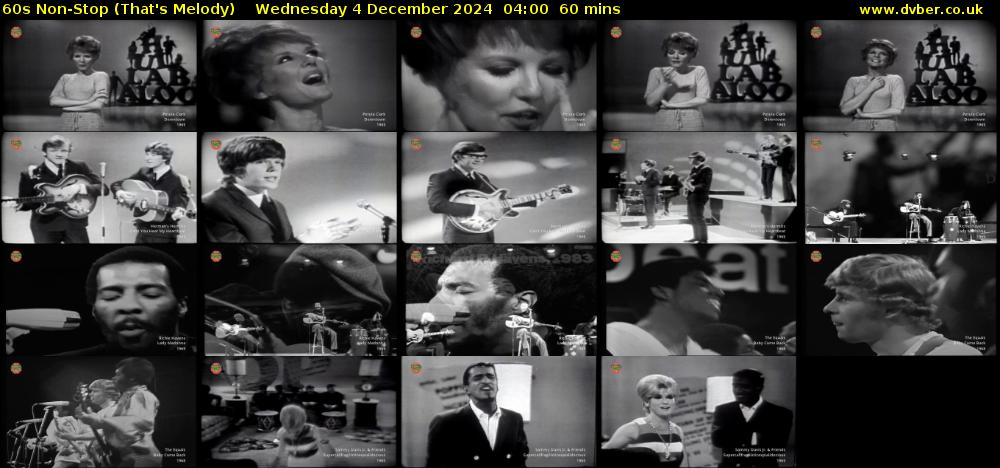 60s Non-Stop (That's Melody) Wednesday 4 December 2024 04:00 - 05:00