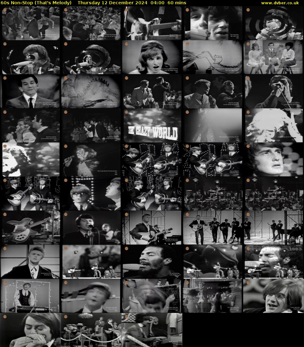 60s Non-Stop (That's Melody) Thursday 12 December 2024 04:00 - 05:00