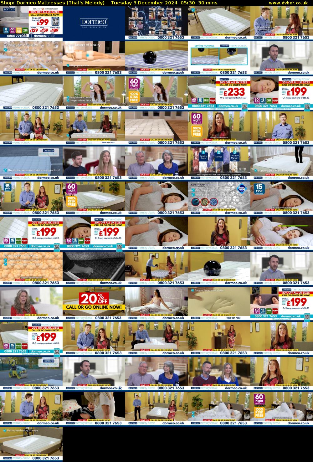 Shop: Dormeo Mattresses (That's Melody) Tuesday 3 December 2024 05:30 - 06:00