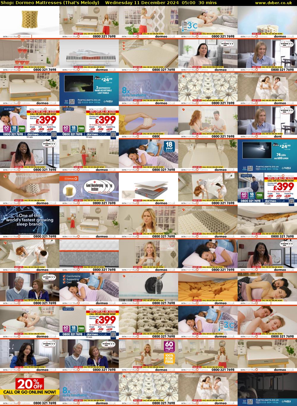 Shop: Dormeo Mattresses (That's Melody) Wednesday 11 December 2024 05:00 - 05:30