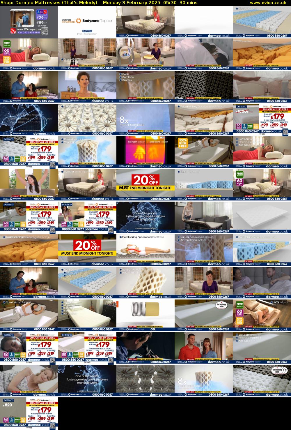 Shop: Dormeo Mattresses (That's Melody) Monday 3 February 2025 05:30 - 06:00