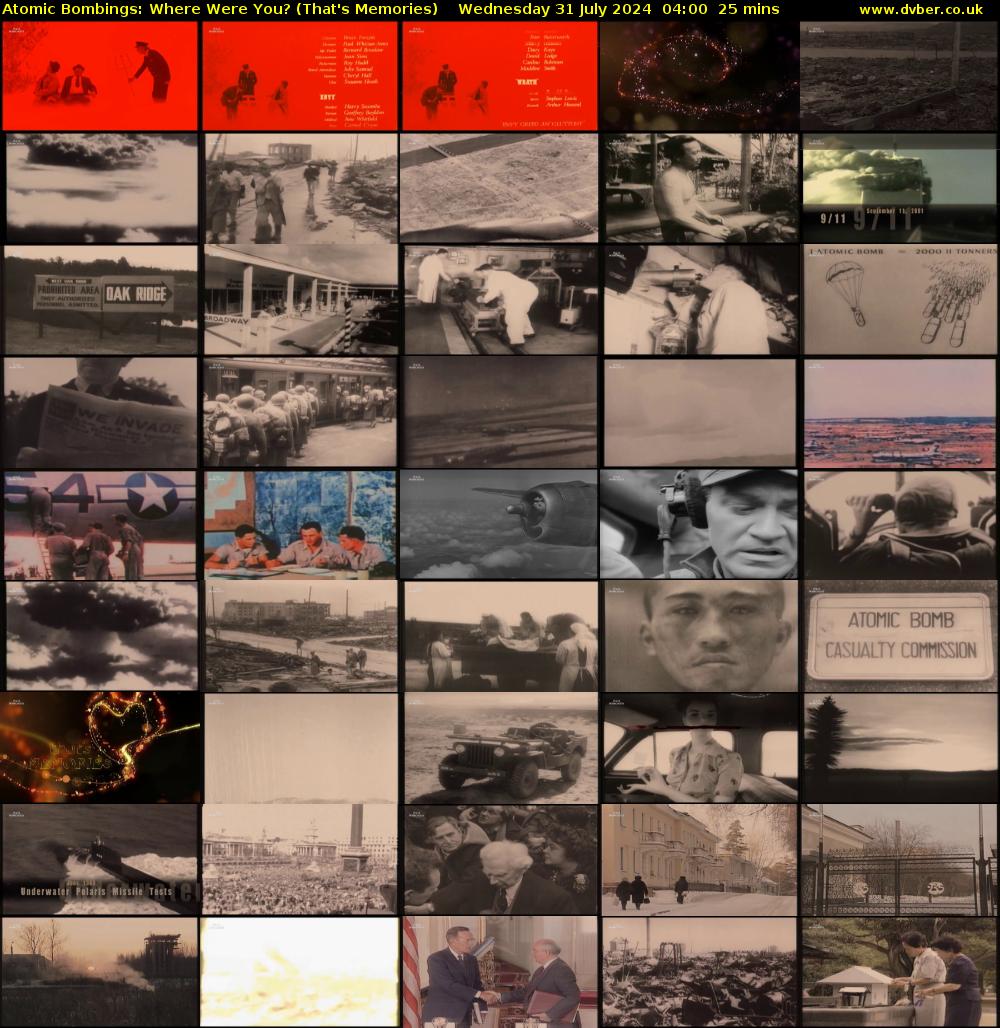 Atomic Bombings: Where Were You? (That's Memories) Wednesday 31 July 2024 04:00 - 04:25