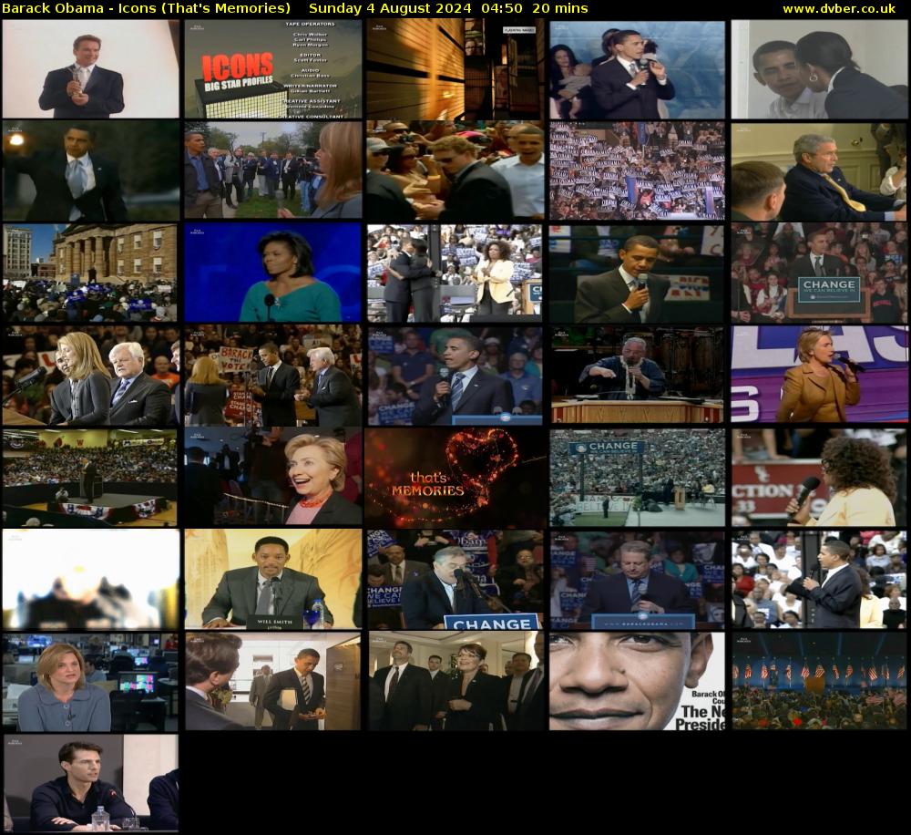 Barack Obama - Icons (That's Memories) Sunday 4 August 2024 04:50 - 05:10