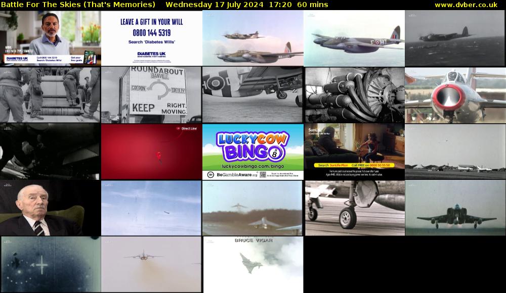 Battle For The Skies (That's Memories) Wednesday 17 July 2024 17:20 - 18:20
