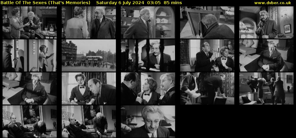 Battle Of The Sexes (That's Memories) Saturday 6 July 2024 03:05 - 04:30