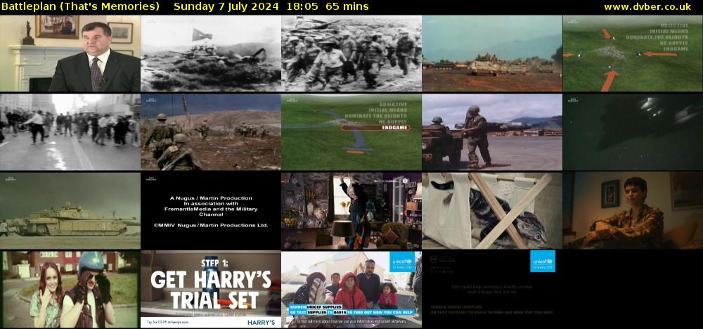 Battleplan (That's Memories) Sunday 7 July 2024 18:05 - 19:10