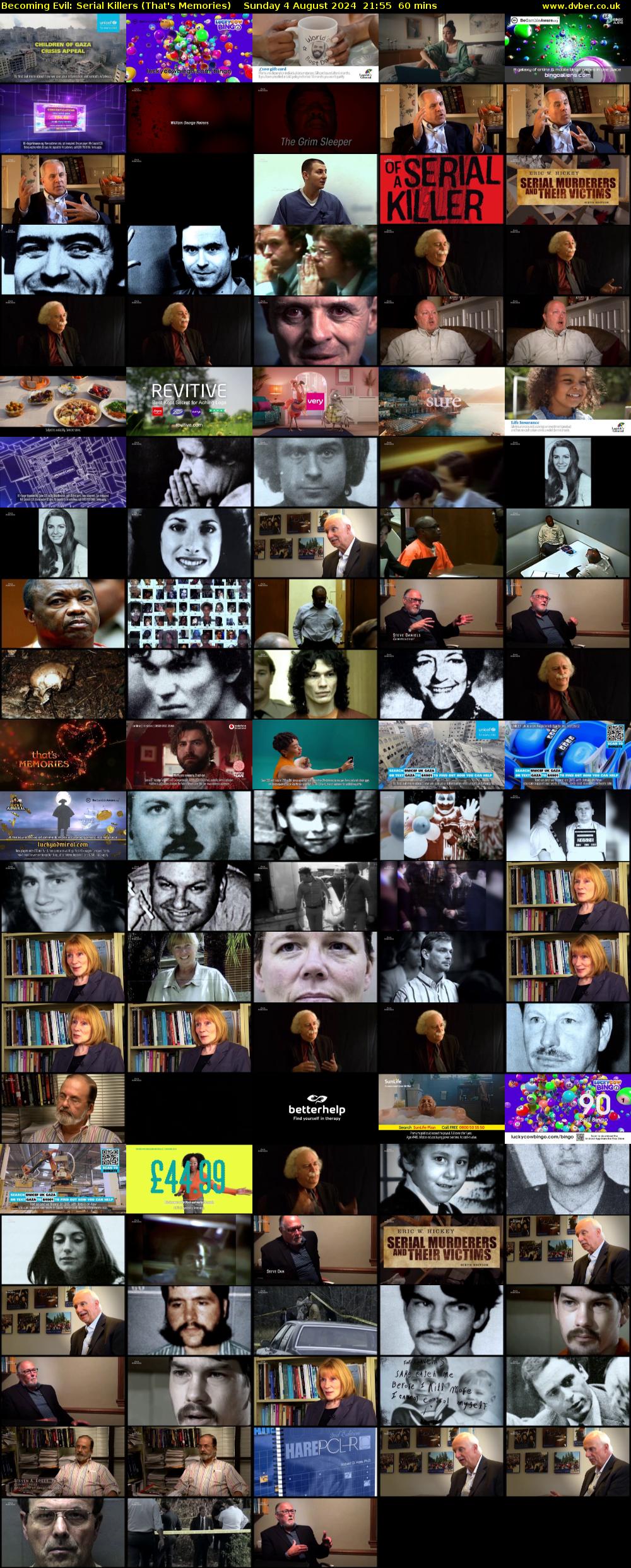 Becoming Evil: Serial Killers (That's Memories) Sunday 4 August 2024 21:55 - 22:55