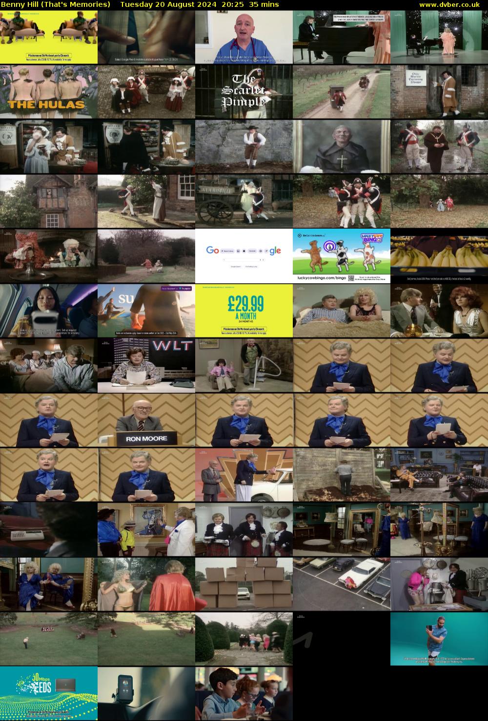 Benny Hill (That's Memories) Tuesday 20 August 2024 20:25 - 21:00