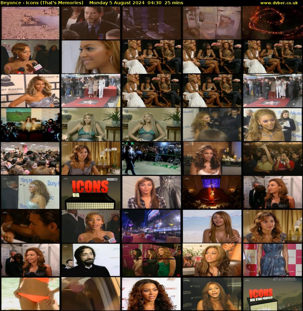 Beyonce - Icons (That's Memories) Monday 5 August 2024 04:30 - 04:55