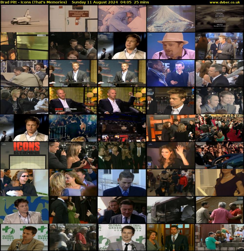 Brad Pitt - Icons (That's Memories) Sunday 11 August 2024 04:05 - 04:30