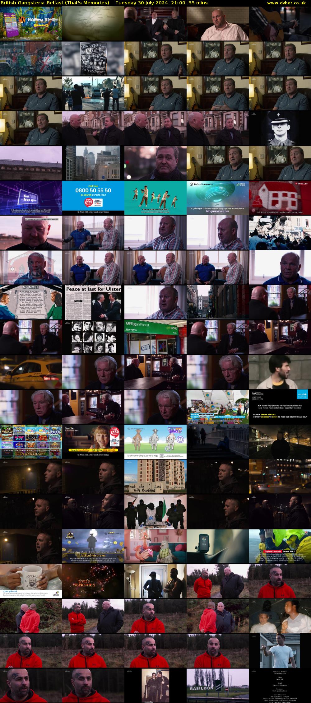 British Gangsters: Belfast (That's Memories) Tuesday 30 July 2024 21:00 - 21:55