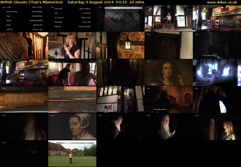 British Ghosts (That's Memories) Saturday 3 August 2024 03:10 - 03:30