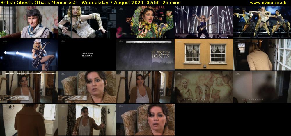 British Ghosts (That's Memories) Wednesday 7 August 2024 02:50 - 03:15