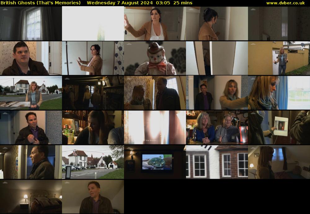 British Ghosts (That's Memories) Wednesday 7 August 2024 03:05 - 03:30