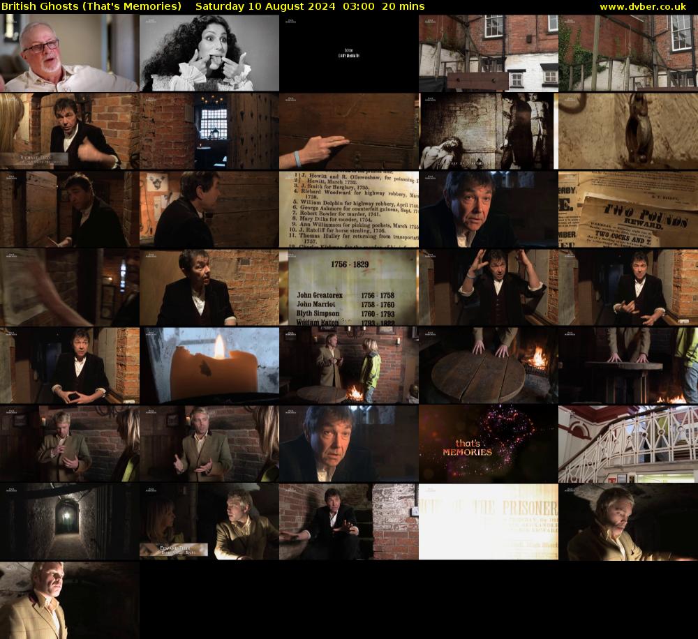 British Ghosts (That's Memories) Saturday 10 August 2024 03:00 - 03:20