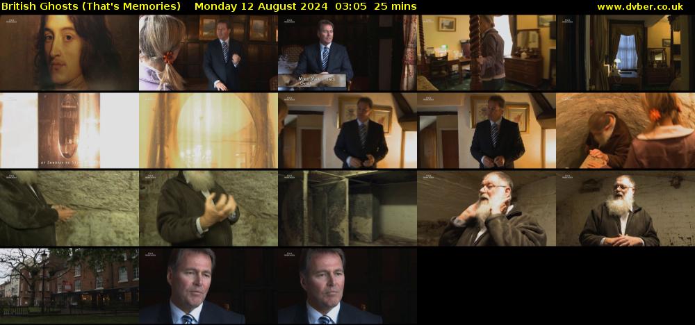 British Ghosts (That's Memories) Monday 12 August 2024 03:05 - 03:30