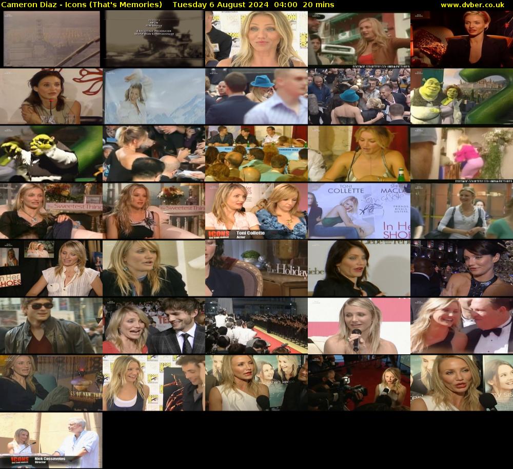 Cameron Diaz - Icons (That's Memories) Tuesday 6 August 2024 04:00 - 04:20