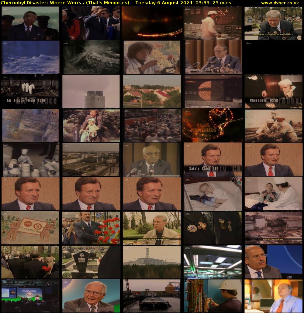 Chernobyl Disaster: Where Were... (That's Memories) Tuesday 6 August 2024 03:35 - 04:00