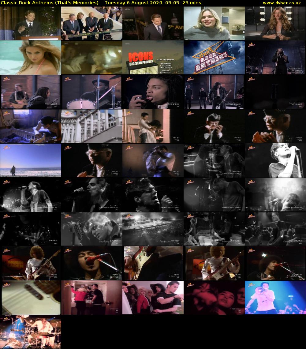 Classic Rock Anthems (That's Memories) Tuesday 6 August 2024 05:05 - 05:30