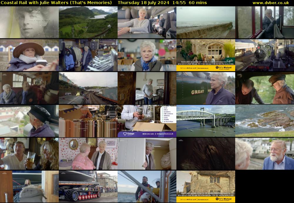 Coastal Rail with Julie Walters (That's Memories) Thursday 18 July 2024 14:55 - 15:55