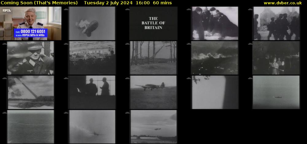Coming Soon (That's Memories) Tuesday 2 July 2024 16:00 - 17:00