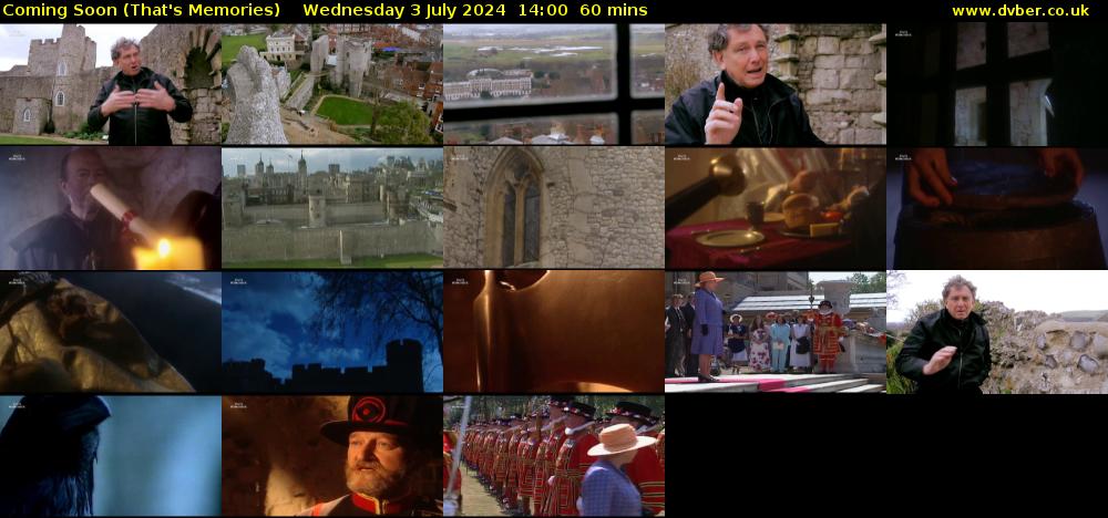 Coming Soon (That's Memories) Wednesday 3 July 2024 14:00 - 15:00