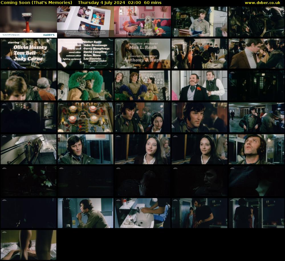 Coming Soon (That's Memories) Thursday 4 July 2024 02:00 - 03:00