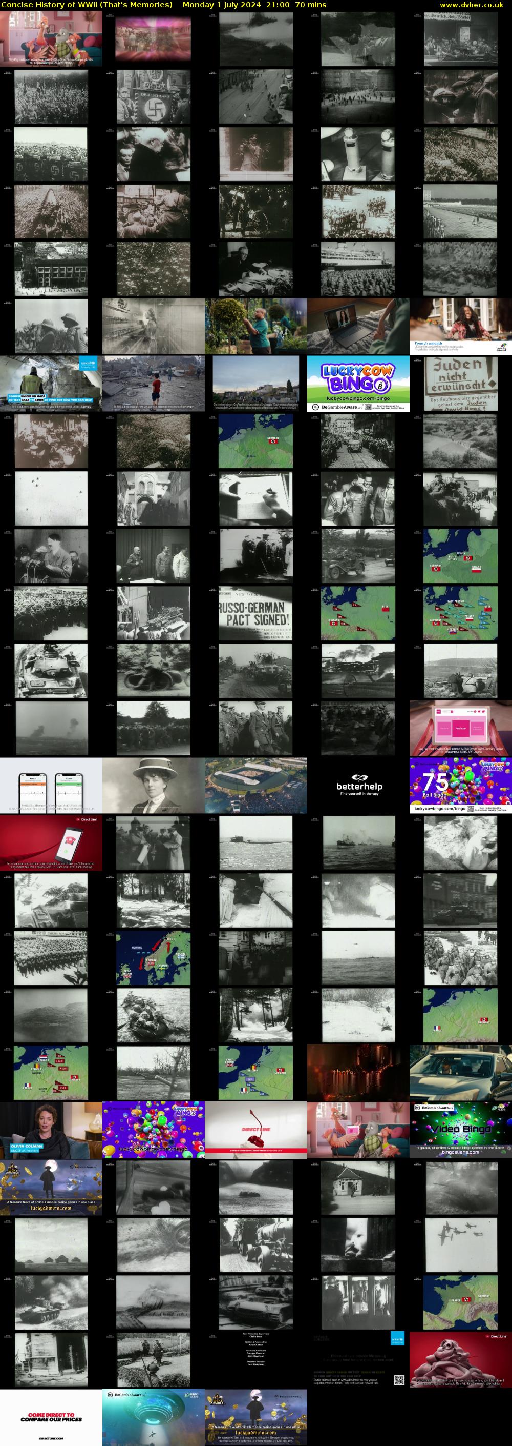 Concise History of WWII (That's Memories) Monday 1 July 2024 21:00 - 22:10