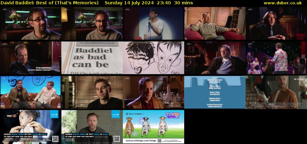 David Baddiel: Best of (That's Memories) Sunday 14 July 2024 23:40 - 00:10