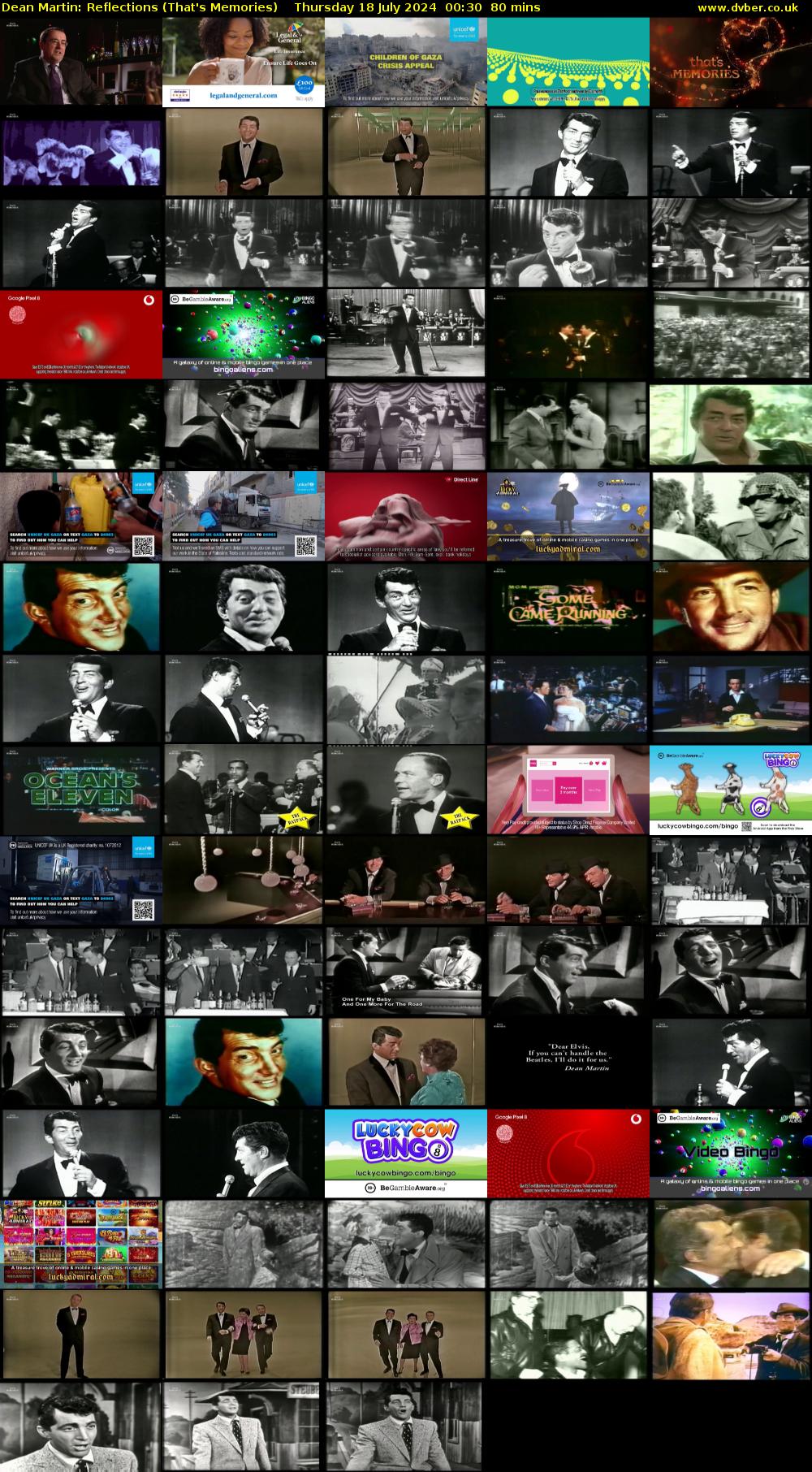 Dean Martin: Reflections (That's Memories) Thursday 18 July 2024 00:30 - 01:50