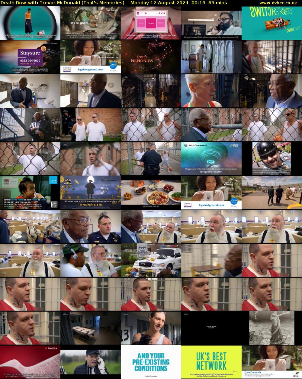 Death Row with Trevor McDonald (That's Memories) Monday 12 August 2024 00:15 - 01:20