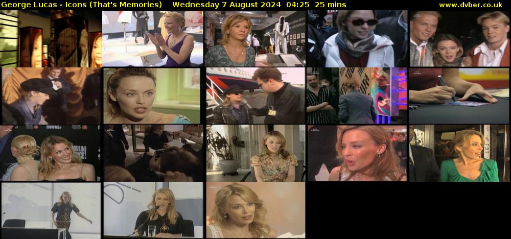 George Lucas - Icons (That's Memories) Wednesday 7 August 2024 04:25 - 04:50
