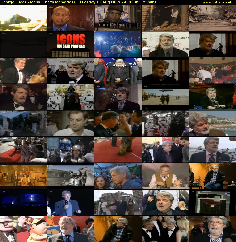 George Lucas - Icons (That's Memories) Tuesday 13 August 2024 03:45 - 04:10