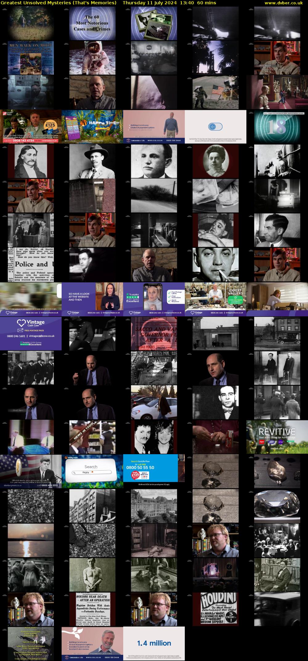 Greatest Unsolved Mysteries (That's Memories) Thursday 11 July 2024 13:40 - 14:40