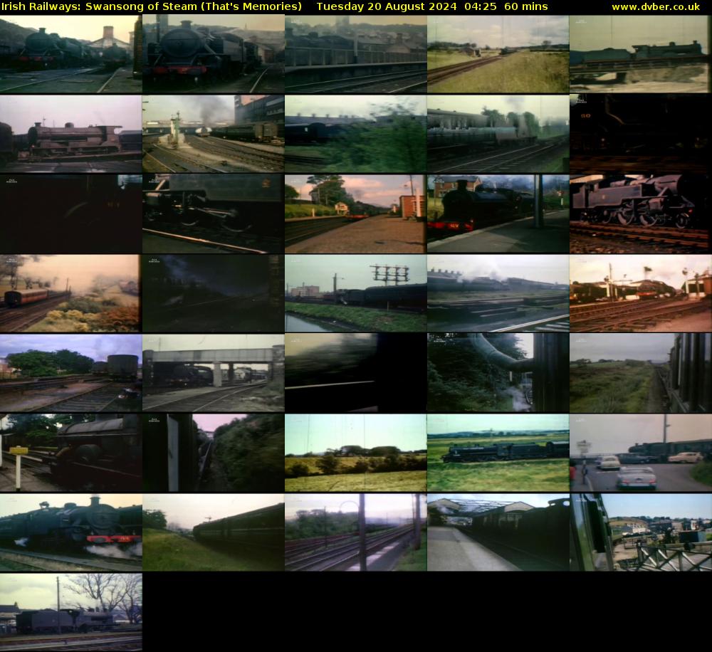 Irish Railways: Swansong of Steam (That's Memories) Tuesday 20 August 2024 04:25 - 05:25