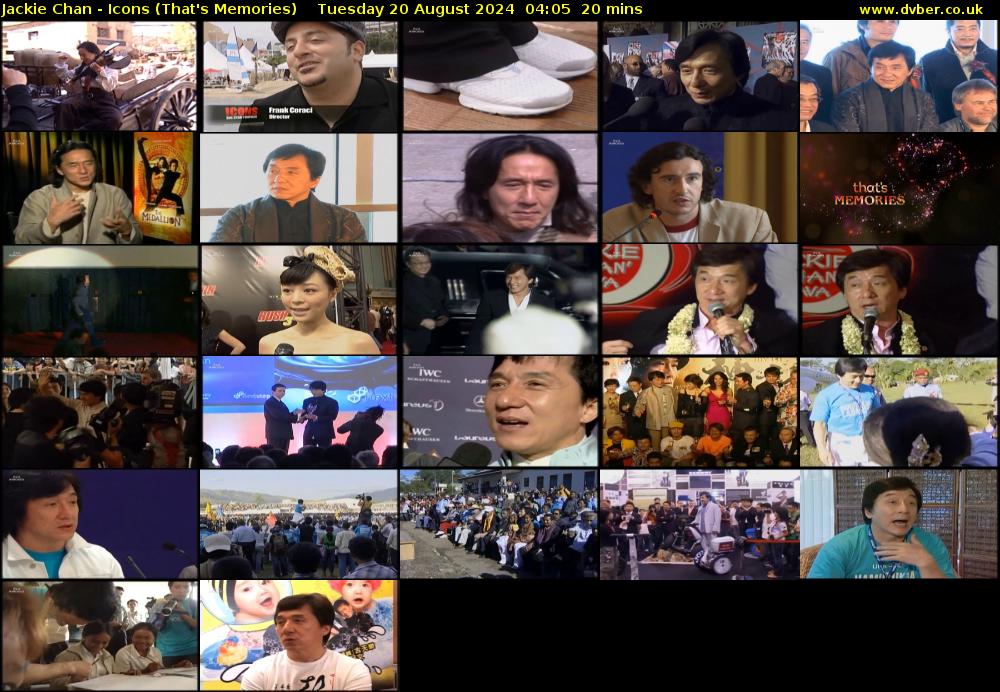 Jackie Chan - Icons (That's Memories) Tuesday 20 August 2024 04:05 - 04:25