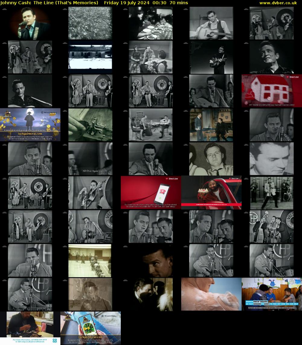Johnny Cash: The Line (That's Memories) Friday 19 July 2024 00:30 - 01:40