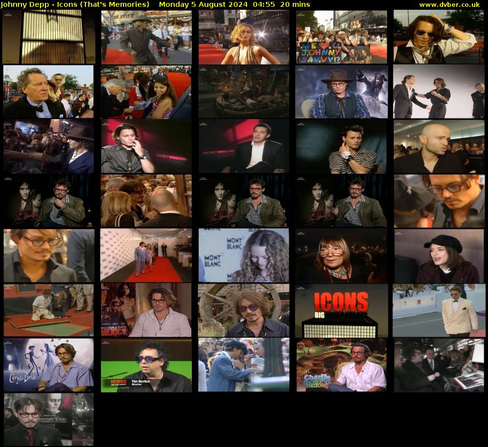 Johnny Depp - Icons (That's Memories) Monday 5 August 2024 04:55 - 05:15