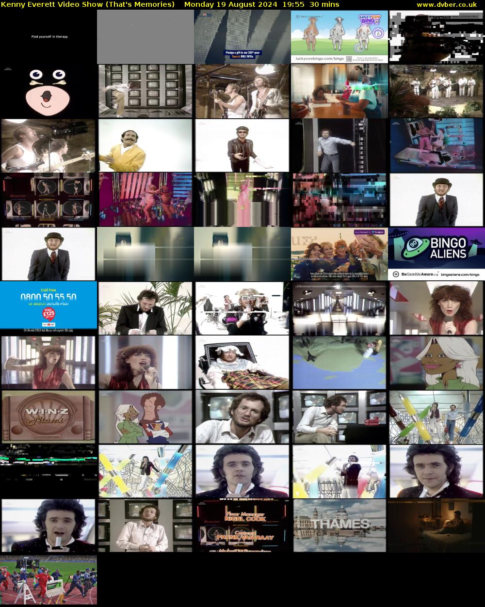 Kenny Everett Video Show (That's Memories) Monday 19 August 2024 19:55 - 20:25