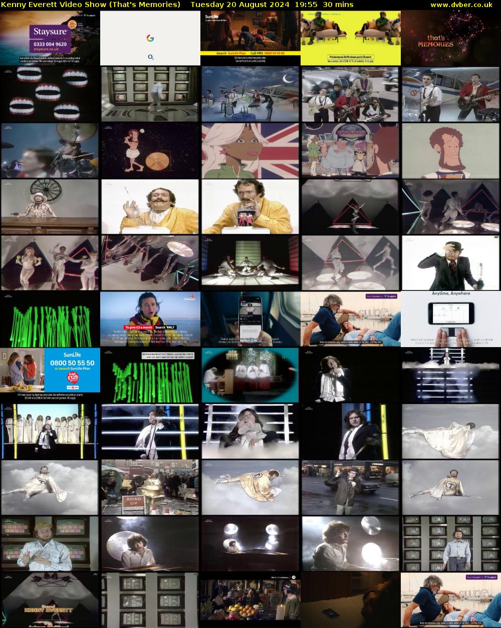 Kenny Everett Video Show (That's Memories) Tuesday 20 August 2024 19:55 - 20:25