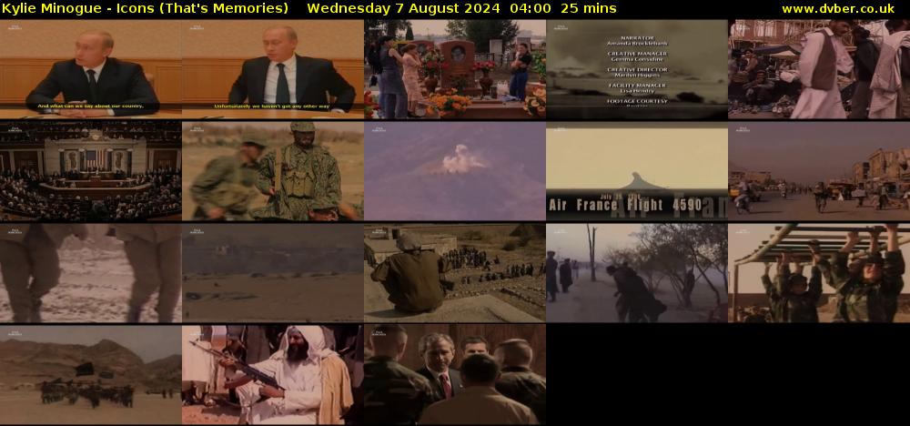 Kylie Minogue - Icons (That's Memories) Wednesday 7 August 2024 04:00 - 04:25